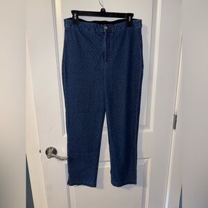 Lysse Blue Women's Jeans White Polka Dots size Large